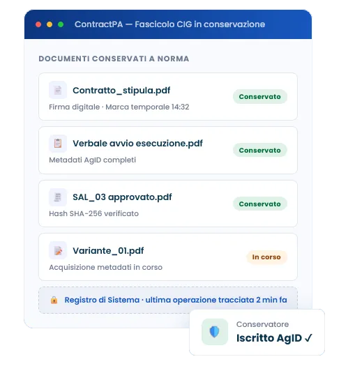 contractpa conservazione-fascicolo cig contratto pubblico