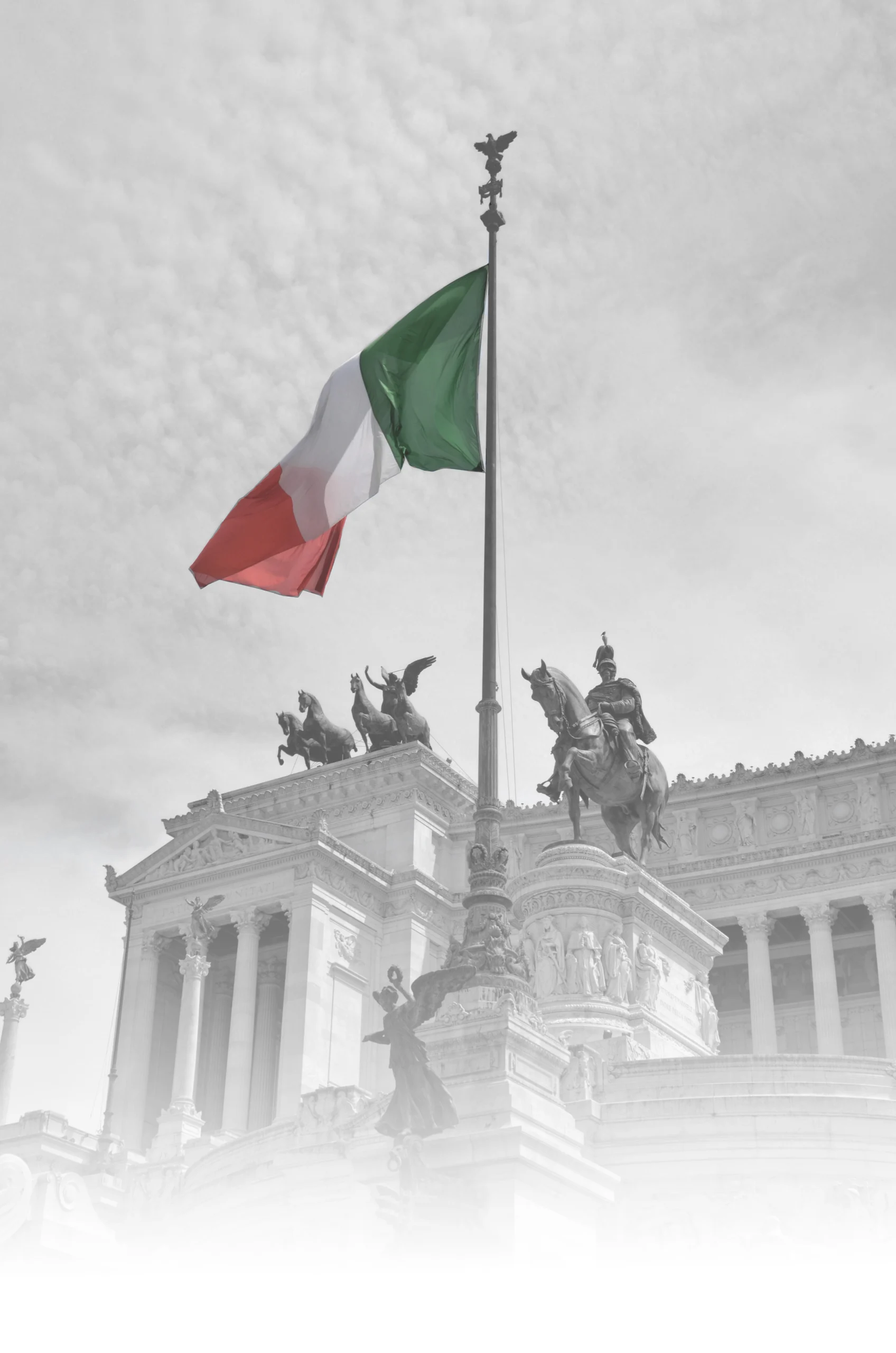Italia-flag-bn-color-monument Normativa italiana Regole AgID stipula contratto pubblico